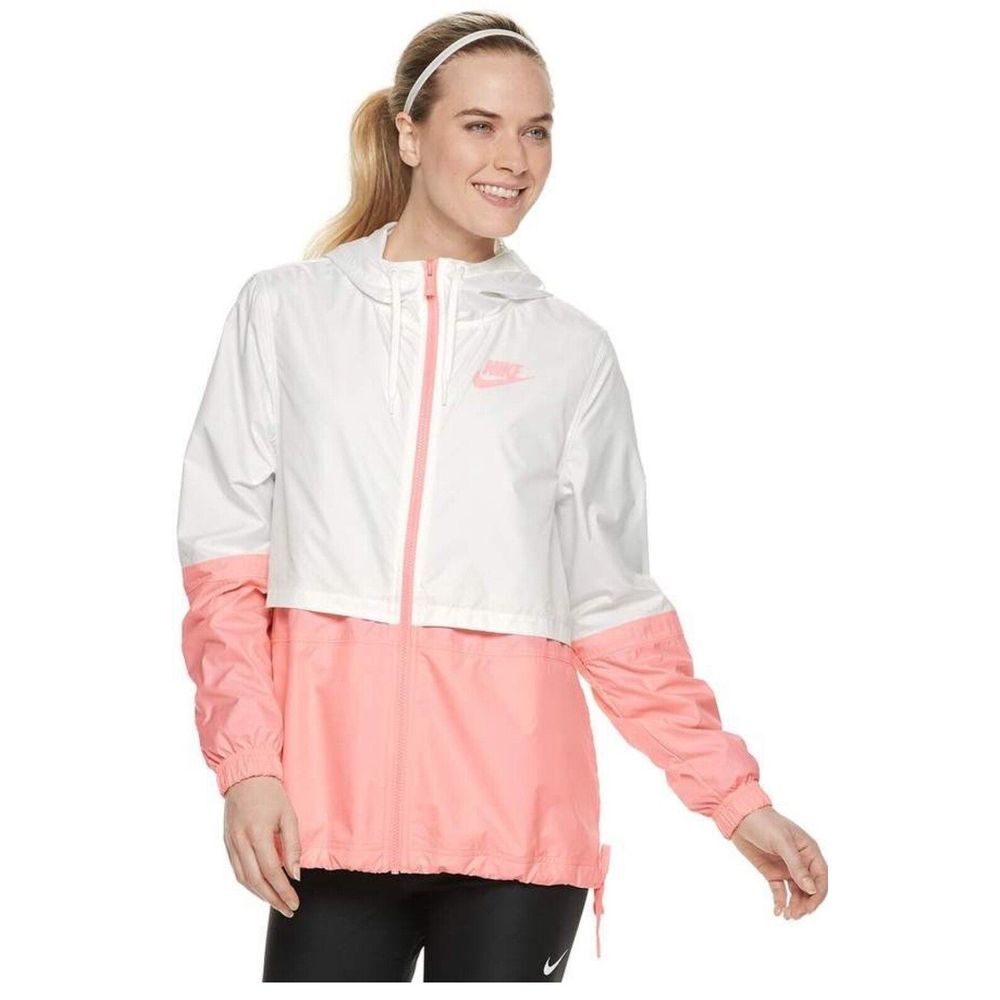 Nike Women's Sportswear RPL Jacket Woven (White/Pink Glaze, Size‎ M)